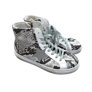 Steve Madden Jaren Snakeskin Star Lace High-Top Sneakers Women's Size 7